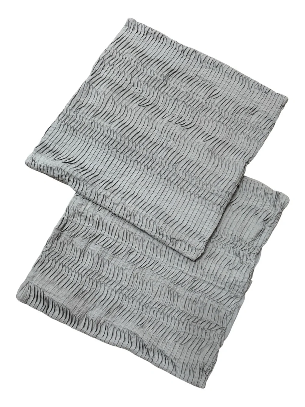 West Elm Set Of 2 Throw Pillow Covers 20x20 inch Pleated Boho Home Decor Neutral